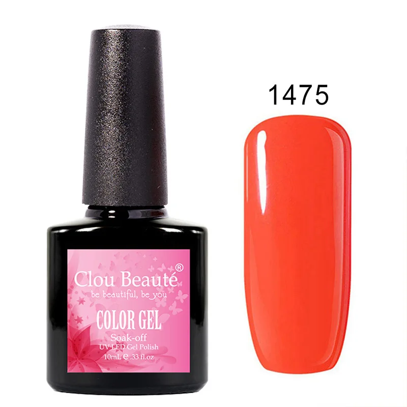 1475 Clou Beaute УФ гель лак для ногтей 10 мл Неоновый Цвет Гель-лак для ногтей впитывающий Гель-лак vernis полуперманентный uv 1579 - Цвет: 1475
