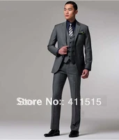 free shipping high quality cheap wedding groom wear dress custom made men business middle grey suits man dark gray tuxedos