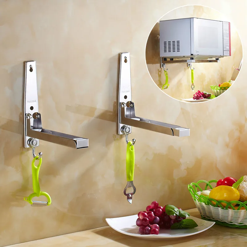 Кухонная стойка для микроволновой печи настенная вешалка из нержавеющей стали 304