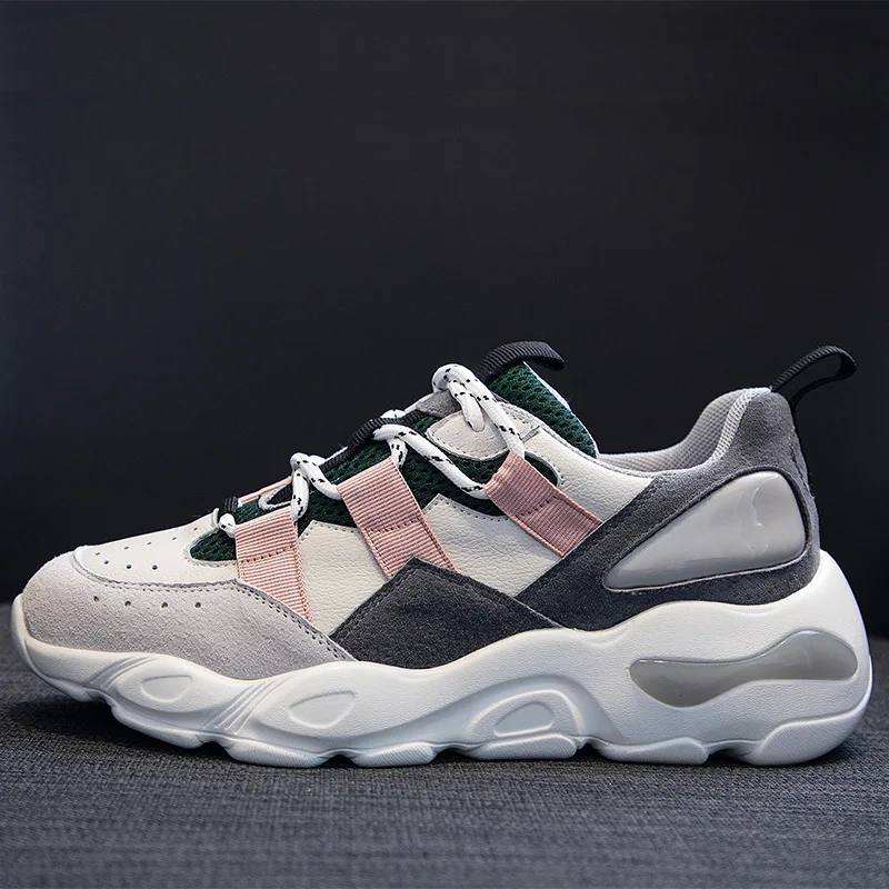 2019 Весенняя женская повседневная обувь замшевые белые кроссовки на платформе