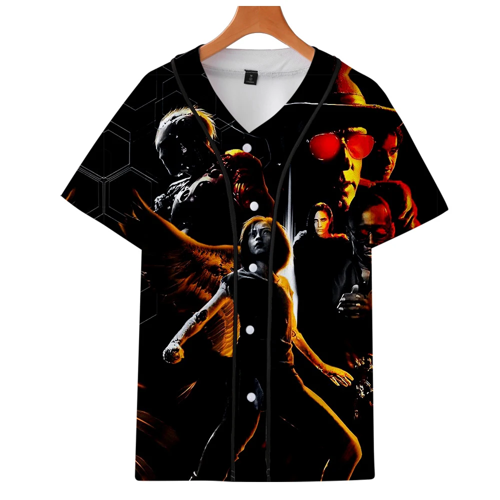 

Alita Battle Angel 3D loose stereoscopic Short sleeve Baseball Tees Summer characters Streetwear Women/Men