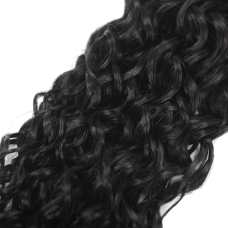 Pinshair Human Hair Weave Bundles Natural Black Water Wave Hair Extensions 1/3/4 Pieces Non-Remy Indian Hair Bundles