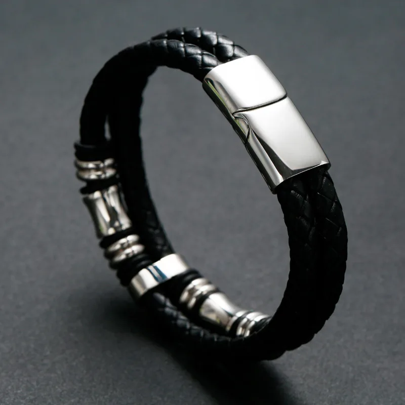 Мужской браслет ARMNVNV 2018 классические двухслойные кожаные браслеты ручной работы