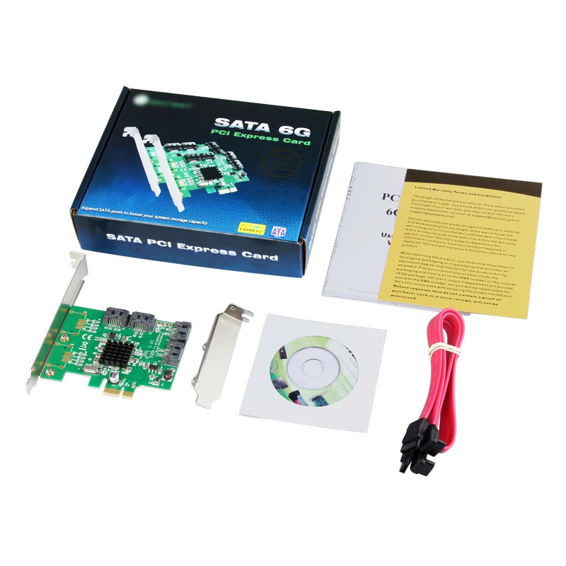 IOCREST PCI e 4 порта SATA III 6g 2 0x1 карта контроллера Marvell 88SE9215 без Raid с низкопрофильным