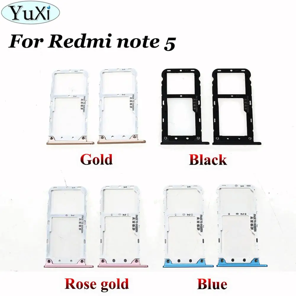 

YuXi для xiaomi redmi note 5 держатель Micro Sim карты сменный слот-лоток Адаптеры для redmi note5 золото/розовое золото/синий/черный