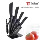 Набор керамических ножей Timhome, кухонная Овощечистка с акриловым держателем, лезвия из циркония, 3456 дюймов