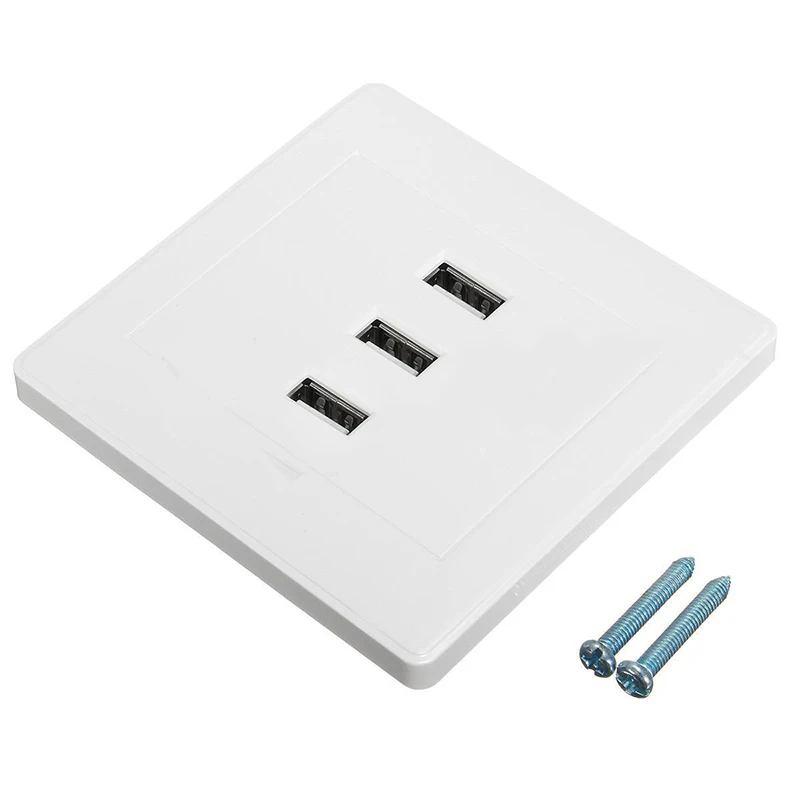 10 А 3 порта USB 2,0 настенная розетка USB настенное зарядное устройство розетка адаптер 5 в 10 А электрическая розетка панель домашний декор