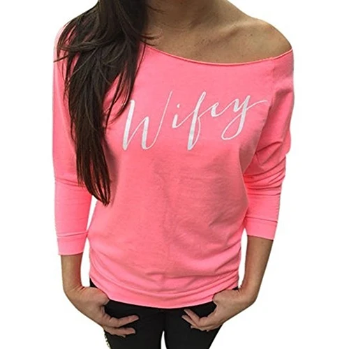 Женская Мода Тонкий футболка с длинными рукавами топ круглым вырезом Базовая