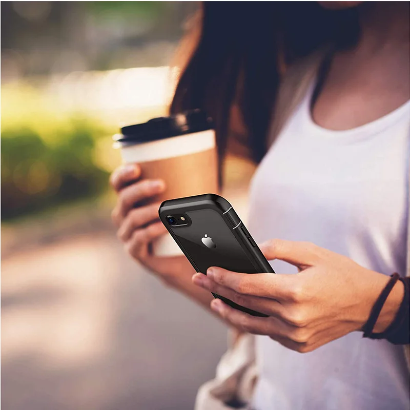 Чехол для iphone 7 8Plus X XS MAX XR 360 водонепроницаемый противоударный Прозрачный бампер