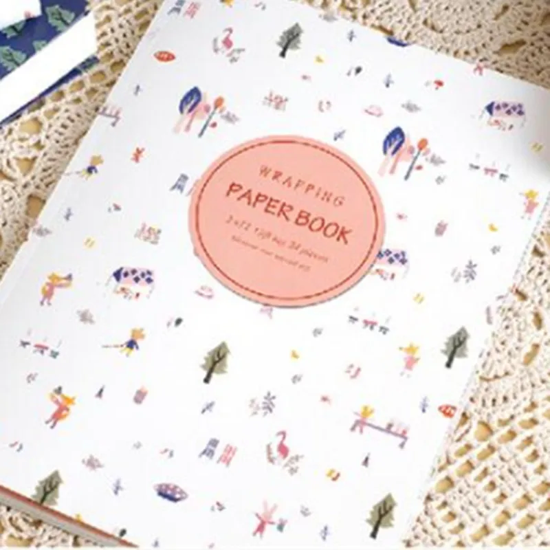 24 шт./лот смешанный узор сделай сам Подарочная книга оберточная бумага для