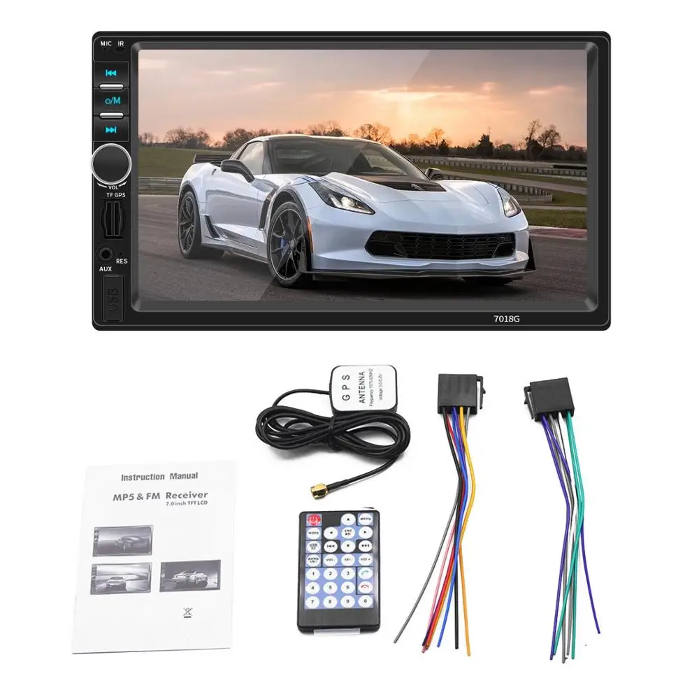 Car Radio Only Автомобильный Радио Мультимедийный MP5 плеер Bluetooth " HD gps сенсорный экран AUX Авторадио Vedio USB Камера просмотра 2 Din аудио стерео приемник - Цвет: Car Radio Only