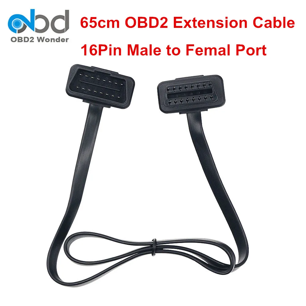 Новое поступление 65 см OBD2 Удлинительный кабель 16 контактов OBD II Телефон