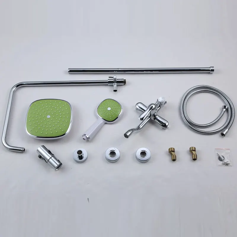 Смеситель для ванной комнаты Apple green хромированный латунный Настенный комплект
