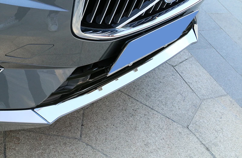 Для VOLVO XC60 2018 2019 нержавеющая сталь передний нижний бампер модлинг полосы Накладка