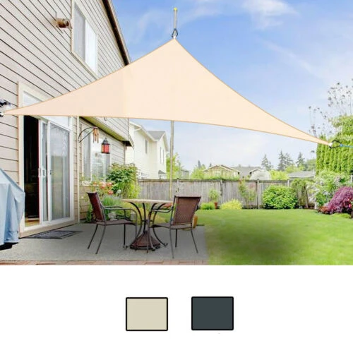 Cream(300cm x 300cm) Треугольник 3x3x3 м водонепроницаемый солнцезащитный навес Защита от солнца открытый навес сад патио бассейн навес парус тент Кемпинг палатка - Цвет: Cream(300cm x 300cm)