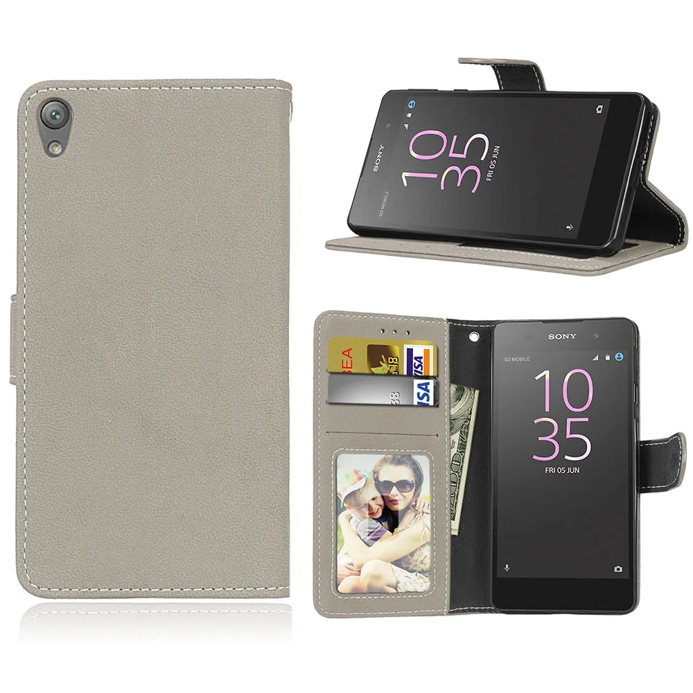Ретро матовый чехол для телефона Fundas Coque sony Xperia E5 E 5 LTE F3311 F3313 откидные чехлы-книжки