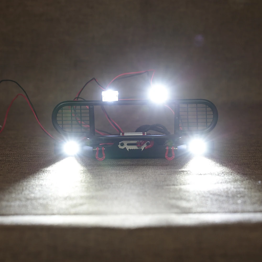 Металлический RC автомобильный передний и задний бампер с лебедкой 6 LED свет пульт