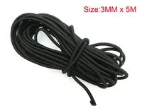 5meters black elasticated 3mm diameter bungee shock cord elastic shockcord rope