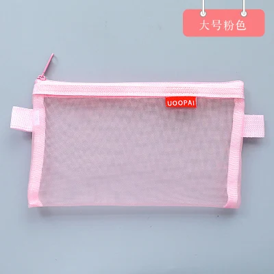 large-Pink Прозрачный папка для документов мешок карандаша застежки-молнии Карандаш сумка, школьные принадлежности стационарный - Цвет: large-Pink