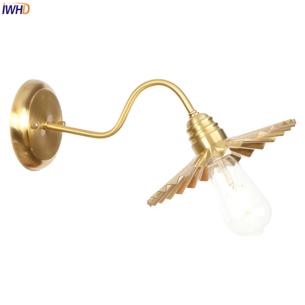 

IWHD Copper Loft Wandlamp Nordic Retro LED Wall Lamp Vintage RH Bathroom Light Bedside Living Room Applique Murale Luminaire