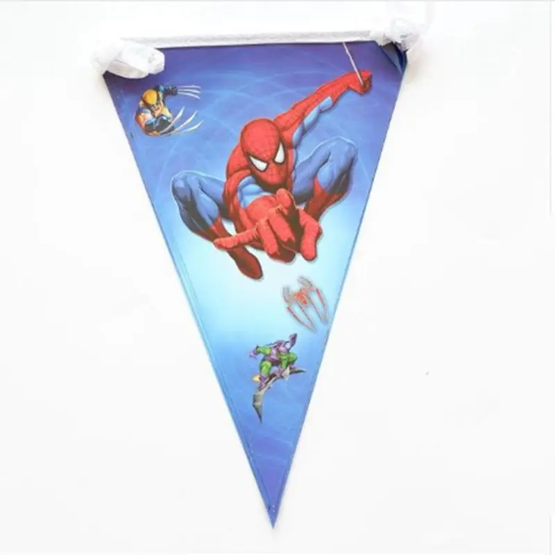 10pcs flag 20 шт./партия на тему Человека-паука вечерние подарочные сумки вечерние украшения пластиковый пакет для конфет Loot сумка для детей праздничные вечерние поставки - Цвет: 10pcs flag