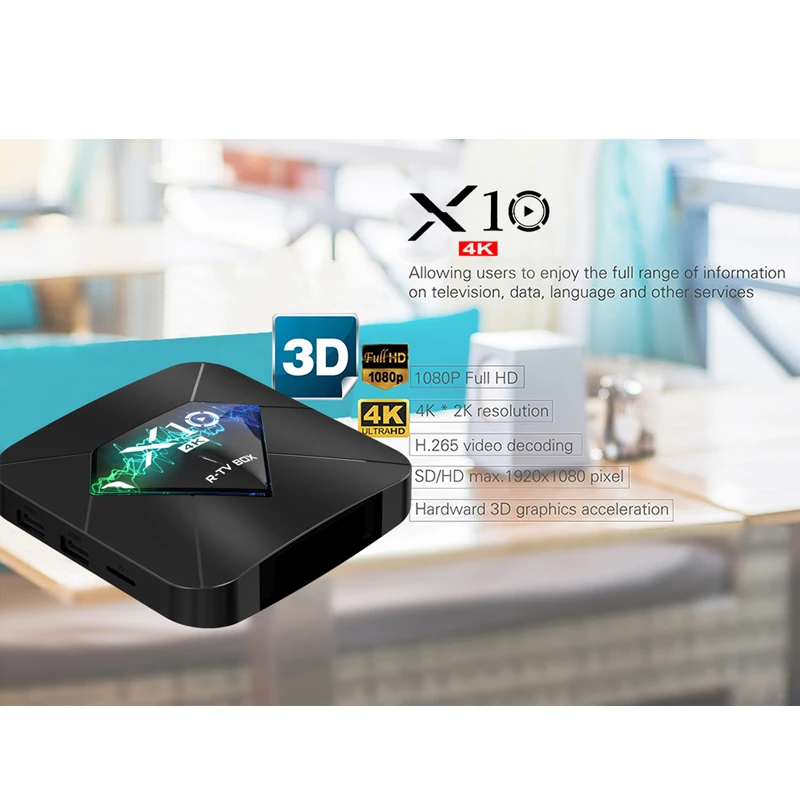 Смарт Android ТВ бокс X10 7 1 Amlogic S905W четырехъядерный 2 ГБ/16 ГБ 4 г WiFi 4K H.265 UHD HDMI 0 смарт