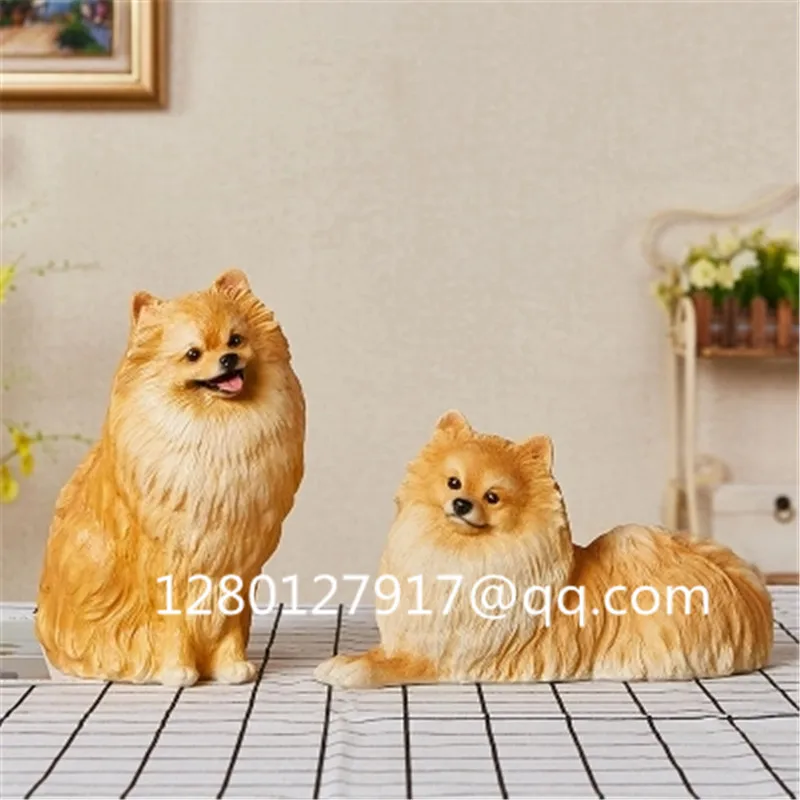 Имитация собаки Симпатичный щенок статуя Померанский креативный домашний декор