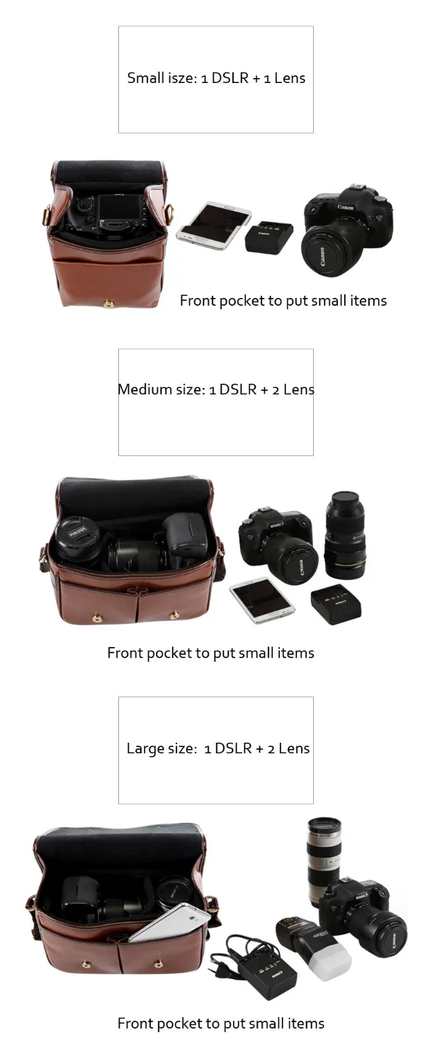 Roadfisher PU Leather Vintage DSLR Photography Travel Camera Bag Shoulder Messenger Insert Case For Canon Nikon Sony Pentax | Электроника