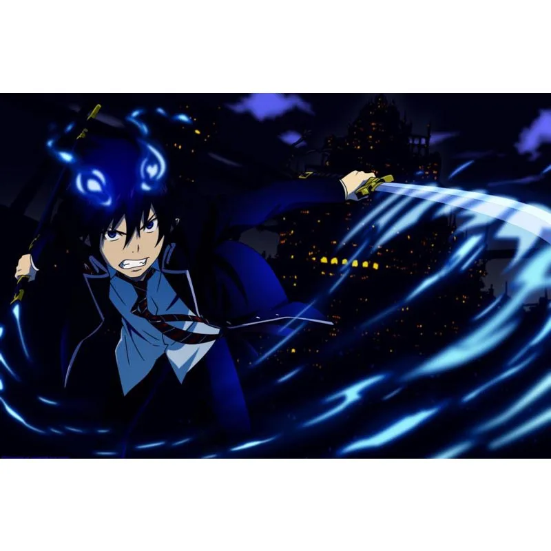 Туфли для косплея Blue Exorcist холст ткань тканевый плакат пользовательские граффити