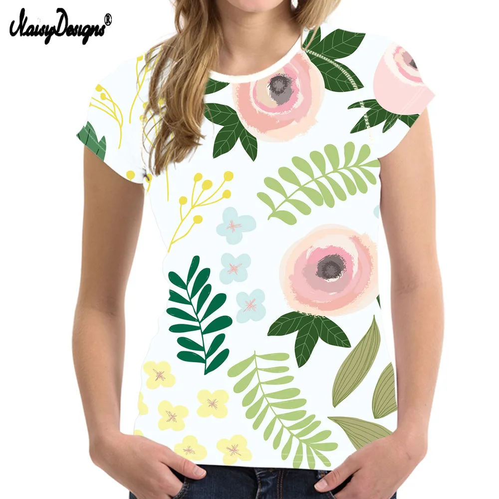 Женская футболка с коротким рукавом 3d акварельный принт Happy Florals Camiseta Femenina Verano