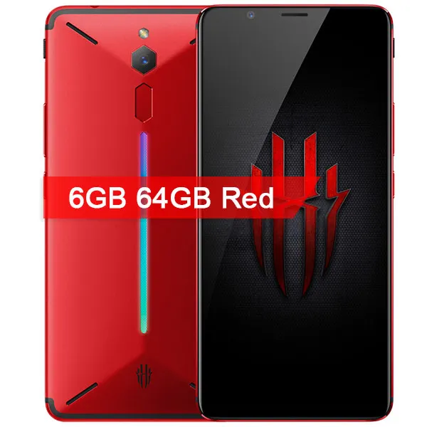 6GB 64GB Red Мобильный телефон zte Nubia Red Magic Game, 6 дюймов, четыре ядра, 6 ГБ, 64 ГБ, полный экран, отпечаток пальца, Android 8,1, 4G, LTE, смартфон - Цвет: 6GB 64GB Red