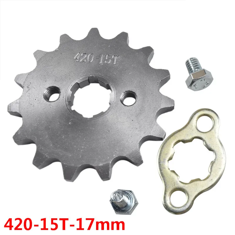 TDPRO 420 цепь 14 T/15 T/16 T/17 T 17 мм передняя Звездочка двигателя Cog Fit мотоцикл ATV Gokart 50cc 70cc 90cc 110c 125cc питбайк - Цвет: 15T