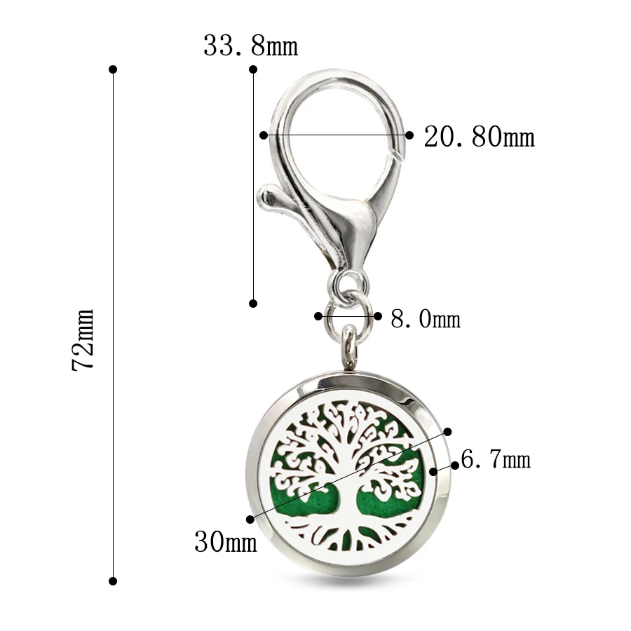 Брелок с рассеивателем дерева жизни 30 мм 316L нержавеющая сталь ювелирные изделия