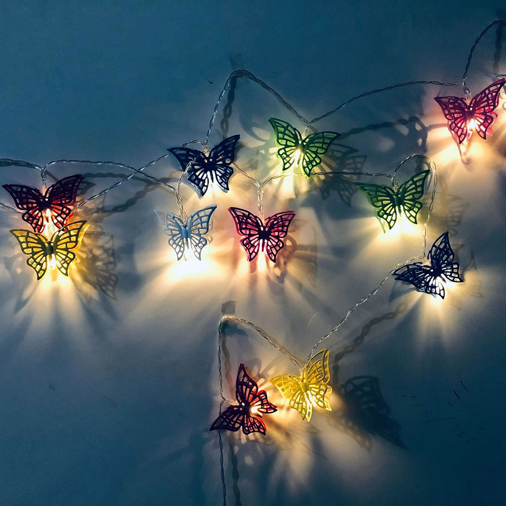 Горячее предложение бабочка светильник гирлянды 10 светодиоды садовый шнура
