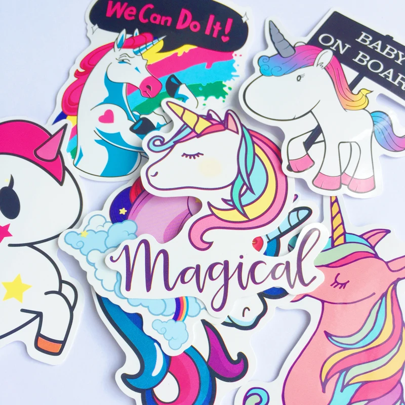 7 шт./упак. Kawaii Единорог DIY декоративные наклейки дневник для телефона бутылок