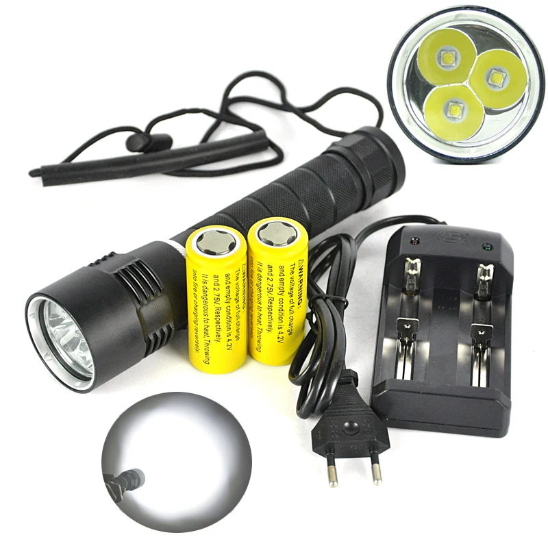 BORUIT M23 100 м XM-L2 светодиодный светильник для подводного плавания, водонепроницаемый фонарь, подводная лампа, светильник для подводного плавания
