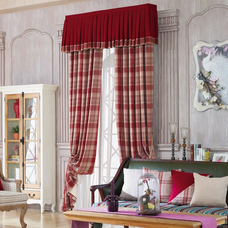 Роскошные шотландские шторы для гостиной плотные клетчатые спальни столовой на
