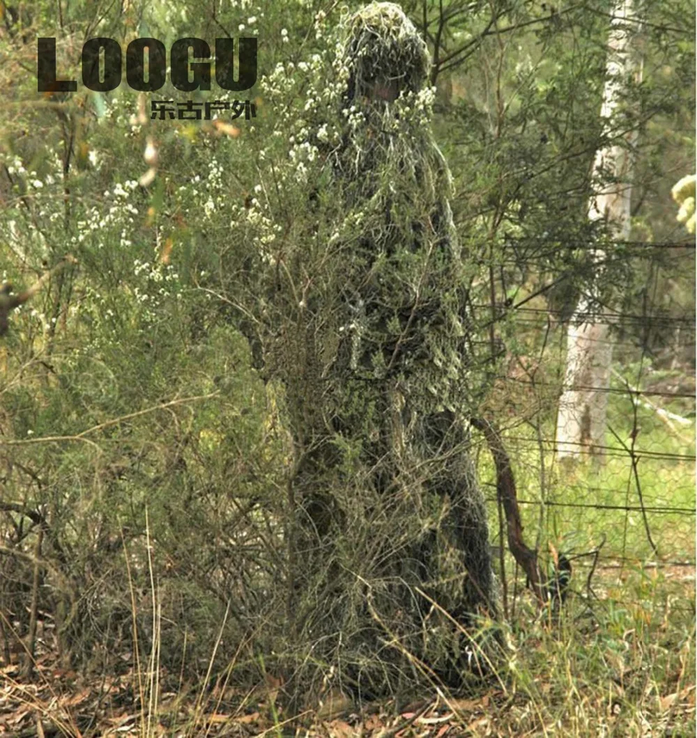 Камуфляжный костюм Ghillie снайперский охотничий для леса 3D Маскировка Униформа