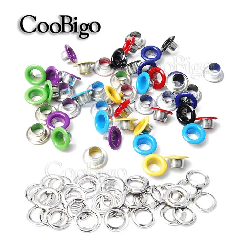 Mixed Colors 100 шт отверстие 5 мм Металлические цветные Люверсы с втулкой для кожевенного ремесла Сделай Сам Скрапбукинг обувной ремень крышка сумка бирка аксессуары для одежды - Цвет: Mixed Colors