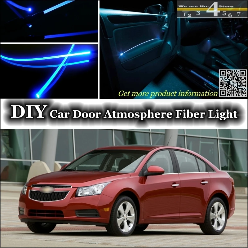 Внутренняя настройка освещения атмосферная оптоволоконная лента s для Chevrolet Cruze