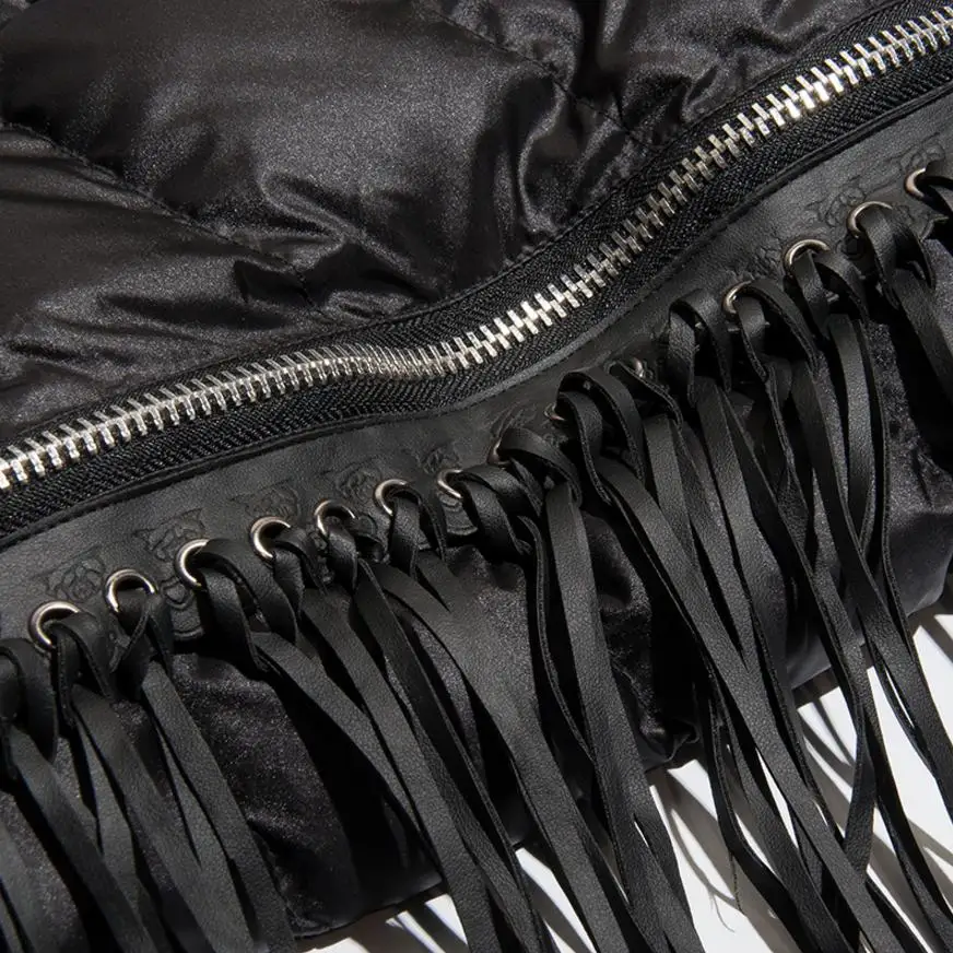 2018 WIinter новая теплая хлопковая куртка с кисточками BF парки Женская Плотная одежда