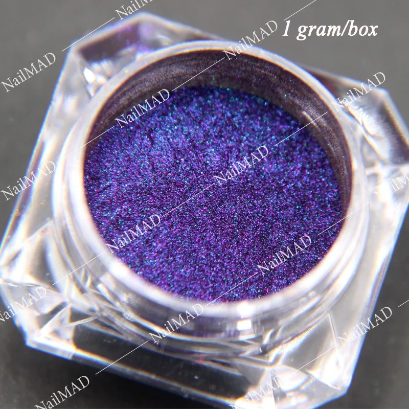 Хамелеоновые порошки для ногтей 1 г многохромовая пудра меняющая цвет блестящая
