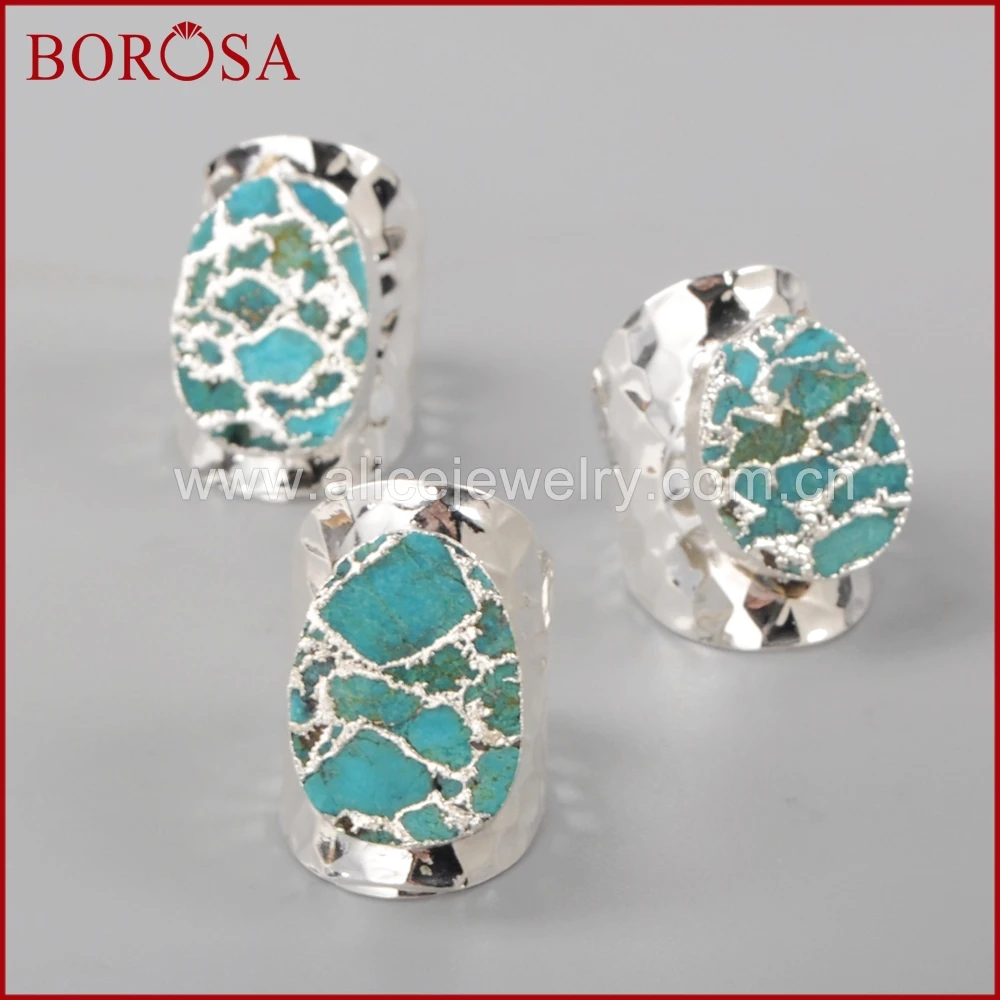 Кольцо с голубым камнем BOROSA женское ювелирное изделие кольцом имитацией под