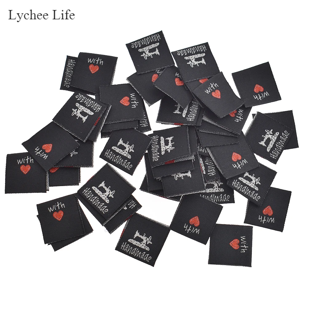Lychee Life 50 шт. ручной работы Тканые ярлыки с надписью одежда обувь сумки ручной работы хлопковые этикетки Diy бирки для одежды Швейные материалы