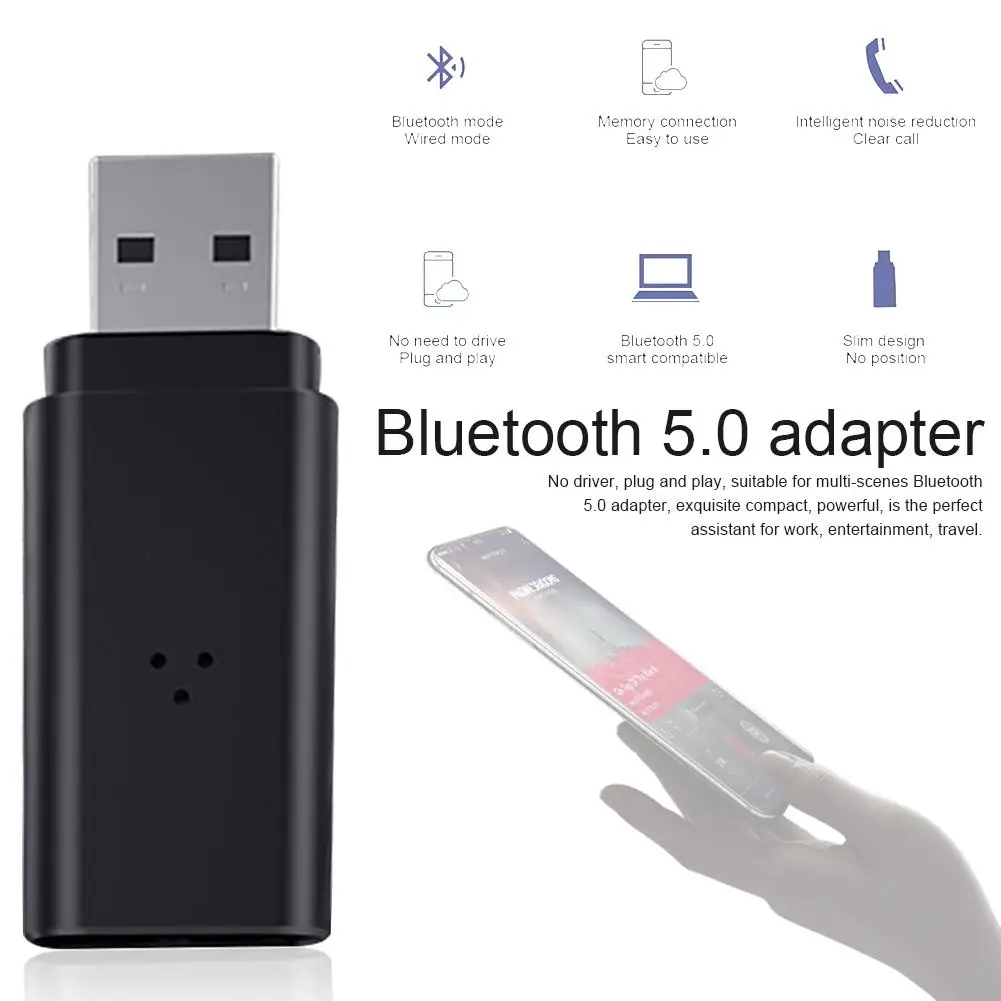 Bluetooth 5 0 аудио приемник 3 мм USB Двойной выход беспроводной музыкальный адаптер
