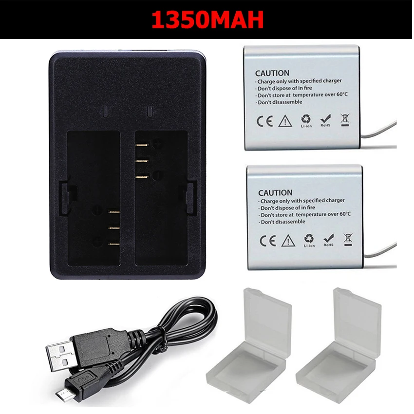 Зарядное устройство для экшн камеры Eken h9r/H9 h8R/H8 V8S H5S H6S H7S SJCAM SJ4000 SJ5000 M10 GITUP DBPOWER Thieye