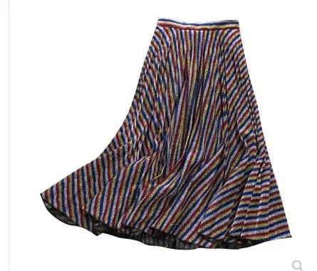 Miyake/ ; модная юбка в радужную полоску; плиссированные юбки