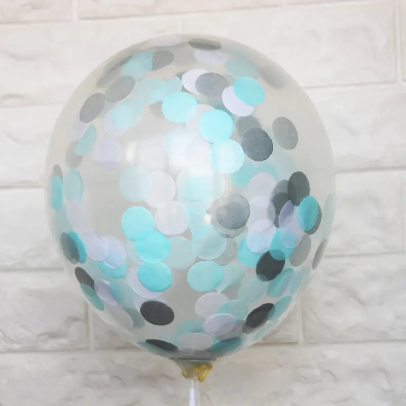 (4 шт./лот) синий белый и серый круг точки конфетти шары для маленьких мальчиков