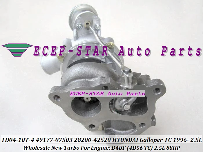 TD04 10T 4 Турбокомпрессор 49177 07503 28200 42520 Для HYUNDAI Galloper TC 1996 двигатель D4BF (4D56 T/C) 2.5L
