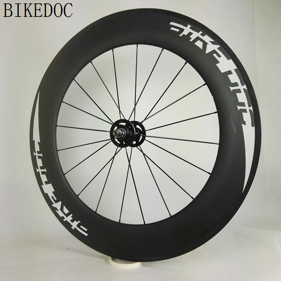 BIKEDOC 700C карбоновые колеса 88 мм фиксированные Шестерни колеса трубчатая труба из углеродистого волокна 3 K углеродный след колеса Быстрая колеса штырь